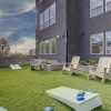 outdoor green turf area with social games